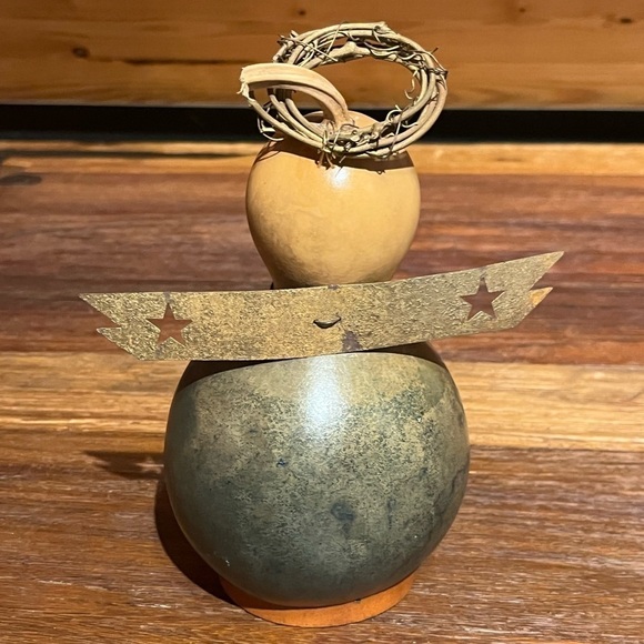 Rustic Adorable Dried Gourd Singing Angel Figurine Christmas Folk Art 7.5" Tall - Picture 3 of 9